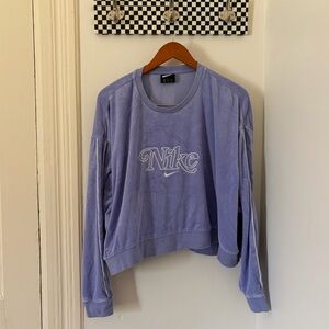 Nike Women's Lavender Velour Pullover Sweatshirt